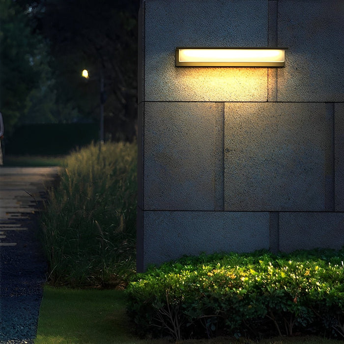 Solar Outdoor Wall Sconce, Waterproof LED Strip Light for Patio/Porch/Garden, Dusk to Dawn, Energy Saving