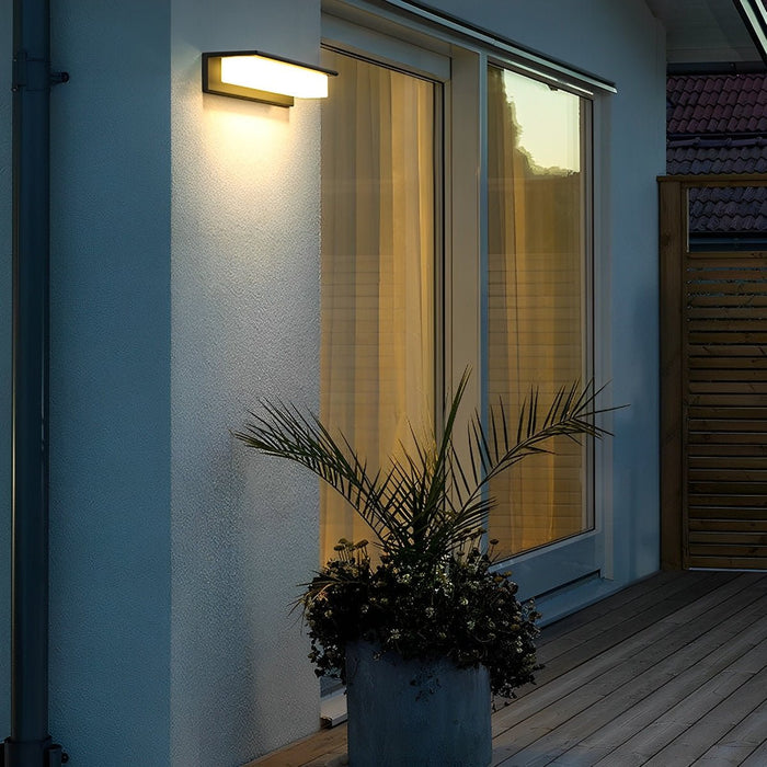 Solar Outdoor Wall Sconce, Waterproof LED Strip Light for Patio/Porch/Garden, Dusk to Dawn, Energy Saving
