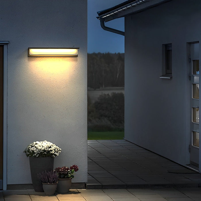Solar Outdoor Wall Sconce, Waterproof LED Strip Light for Patio/Porch/Garden, Dusk to Dawn, Energy Saving