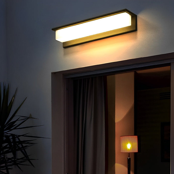 Solar Outdoor Wall Sconce, Waterproof LED Strip Light for Patio/Porch/Garden, Dusk to Dawn, Energy Saving