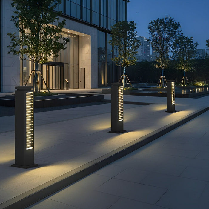 Outdoor Pathway Post Light, Waterproof LED Grille for Garden/Patio, Modern Security Illumination