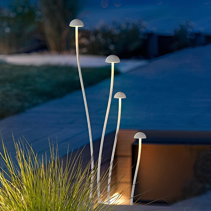 Waterproof LED Mushroom Path Light, Minimalist Stainless Steel for Garden/Patio/Yard, Modern Landscape Illumination