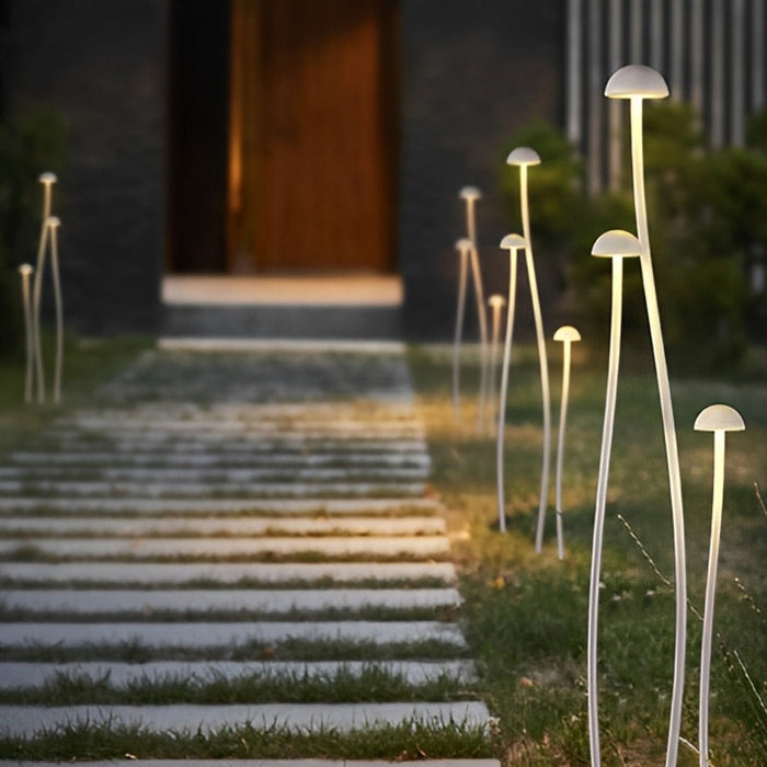 Waterproof LED Mushroom Path Light, Minimalist Stainless Steel for Garden/Patio/Yard, Modern Landscape Illumination