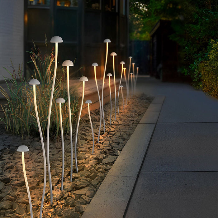 Waterproof LED Mushroom Path Light, Minimalist Stainless Steel for Garden/Patio/Yard, Modern Landscape Illumination