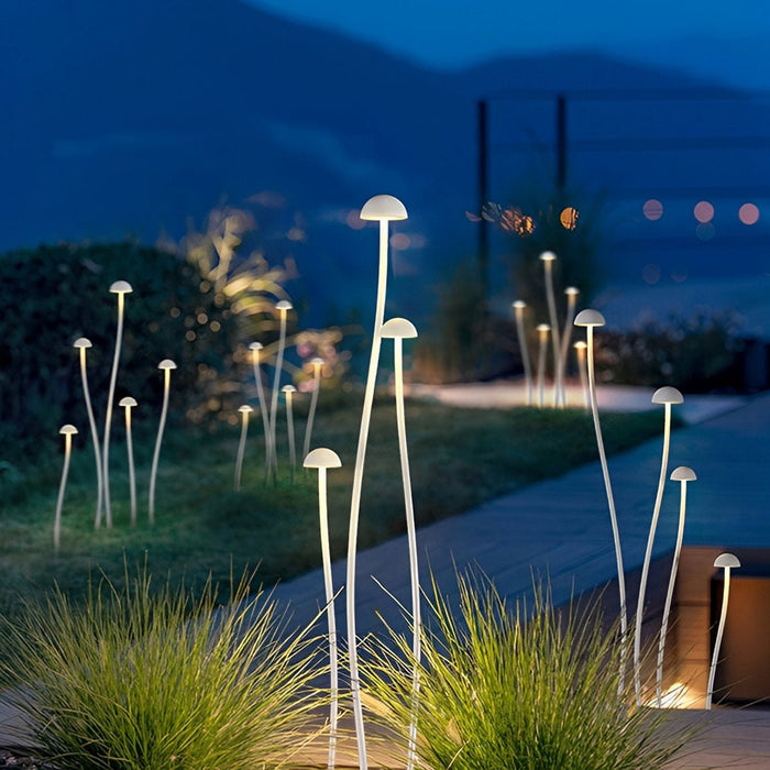 Waterproof LED Mushroom Path Light, Minimalist Stainless Steel for Garden/Patio/Yard, Modern Landscape Illumination