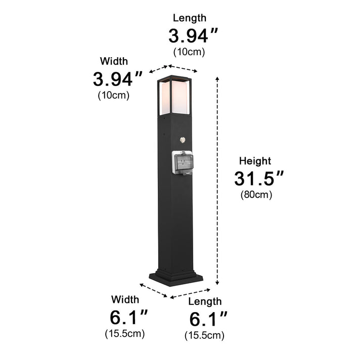 Modern Outdoor Path Light, Waterproof Socket, LED Landscape Lighting for Garden/Yard, Hardwired IP67