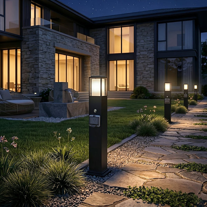 Modern Outdoor Path Light, Waterproof Socket, LED Landscape Lighting for Garden/Yard, Hardwired IP67