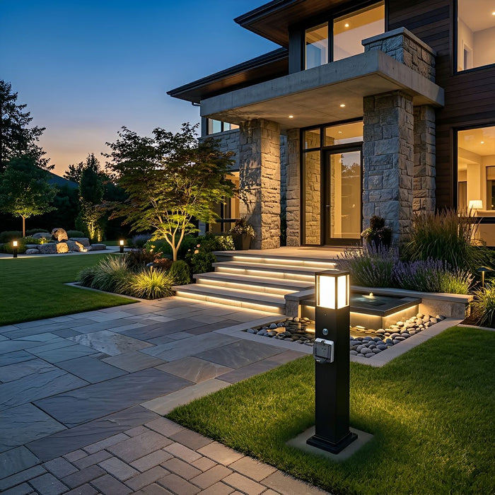 Modern Outdoor Path Light, Waterproof Socket, LED Landscape Lighting for Garden/Yard, Hardwired IP67