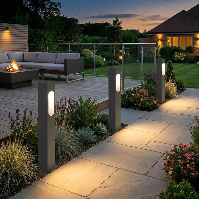 Modern Rectangular Outdoor Post Light, IP65 Waterproof, Die-cast Aluminum, Garden/Yard/Patio Landscape Lighting