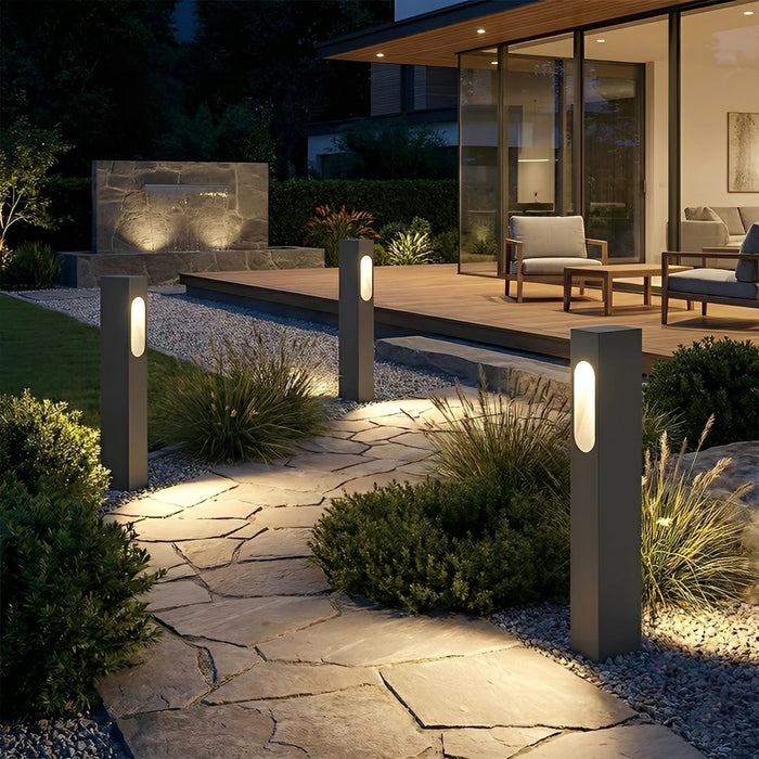 Modern Rectangular Outdoor Post Light, IP65 Waterproof, Die-cast Aluminum, Garden/Yard/Patio Landscape Lighting