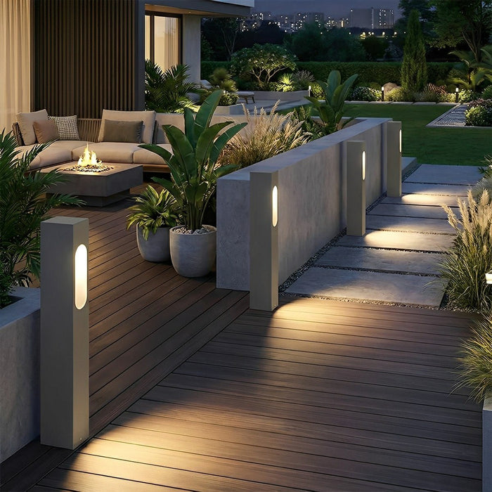Modern Rectangular Outdoor Post Light, IP65 Waterproof, Die-cast Aluminum, Garden/Yard/Patio Landscape Lighting