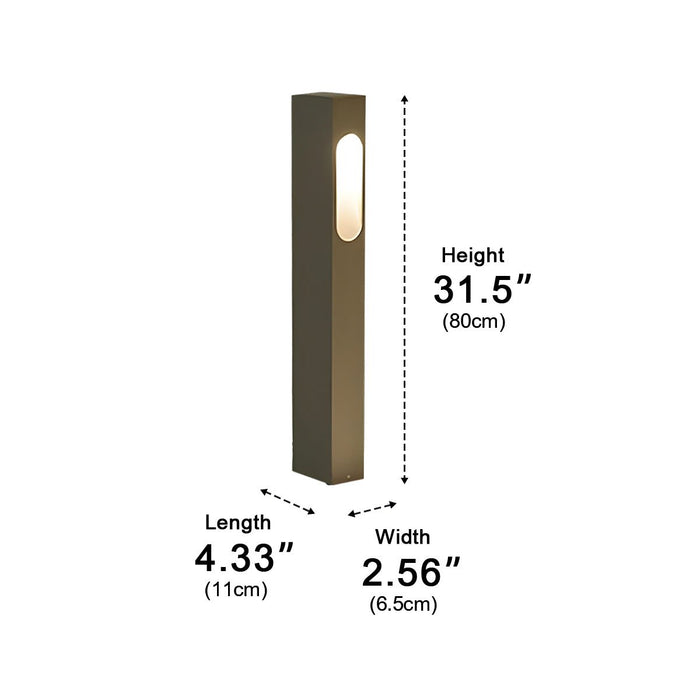 Modern Rectangular Outdoor Post Light, IP65 Waterproof, Die-cast Aluminum, Garden/Yard/Patio Landscape Lighting