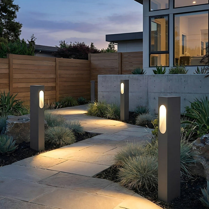 Modern Rectangular Outdoor Post Light, IP65 Waterproof, Die-cast Aluminum, Garden/Yard/Patio Landscape Lighting