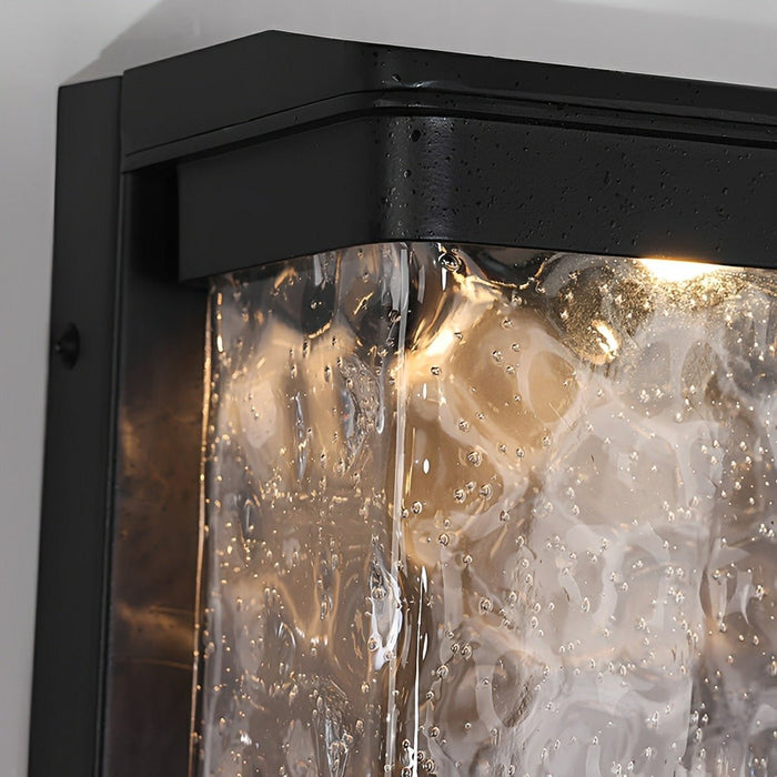 Outdoor LED Wall Light, Waterproof Porch Sconce, Modern Water Wave Lighting for Patio/Deck/Entryway