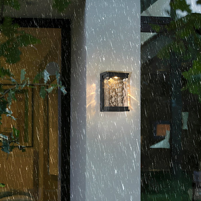 Outdoor LED Wall Light, Waterproof Porch Sconce, Modern Water Wave Lighting for Patio/Deck/Entryway