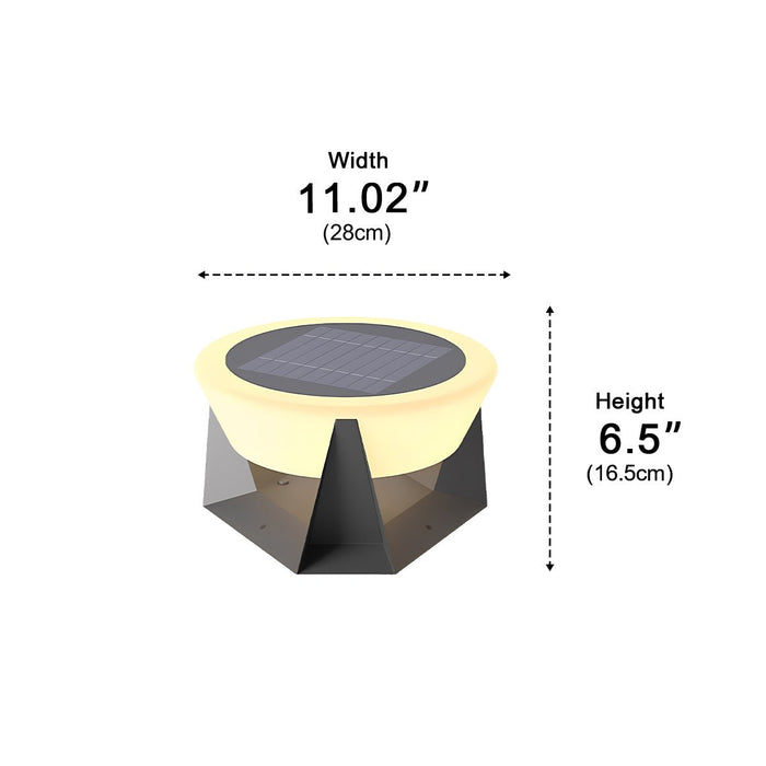 Solar LED Outdoor Post Light, Waterproof Round Modern, Garden/Yard/Patio/Fence