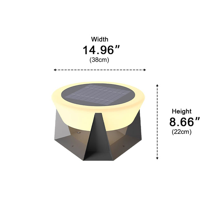 Solar LED Outdoor Post Light, Waterproof Round Modern, Garden/Yard/Patio/Fence