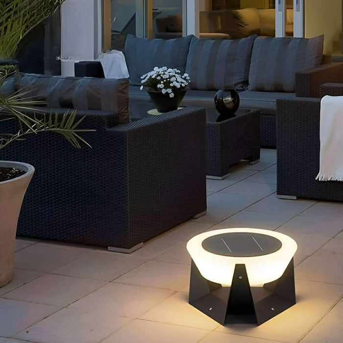 Solar LED Outdoor Post Light, Waterproof Round Modern, Garden/Yard/Patio/Fence