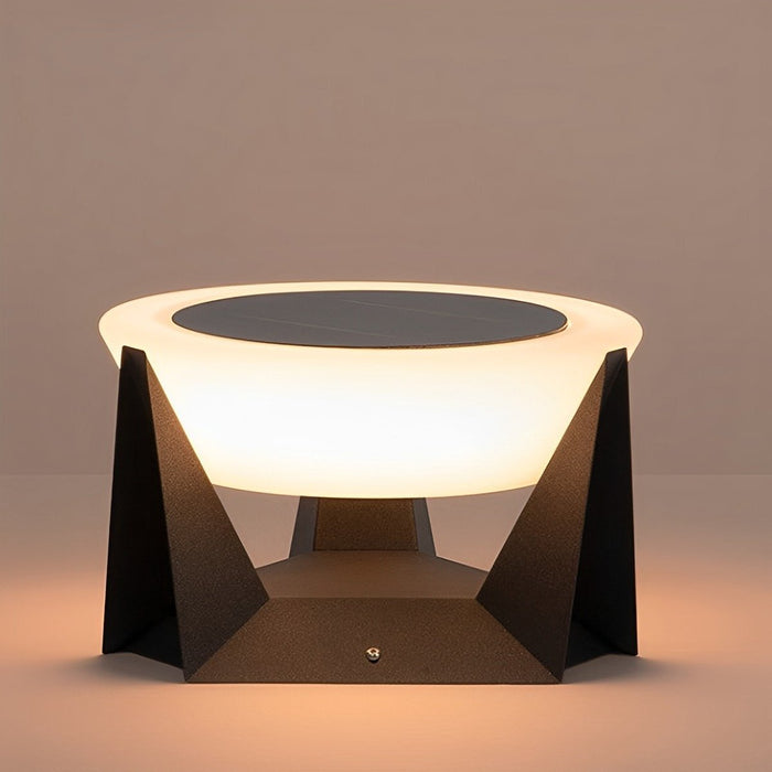 Solar LED Outdoor Post Light, Waterproof Round Modern, Garden/Yard/Patio/Fence