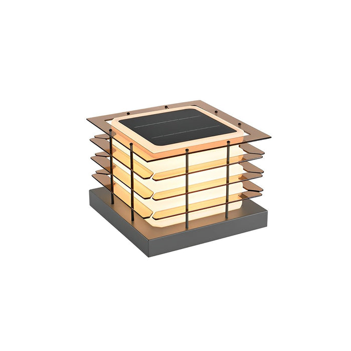 Solar Dusk to Dawn Square Fence Light, Waterproof LED Outdoor, Perimeter Security for Fence/Deck/Patio