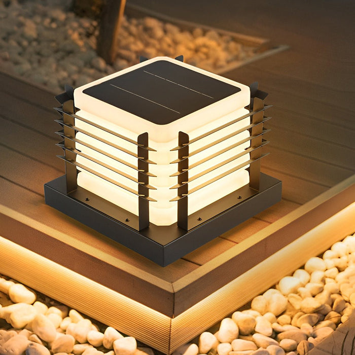 Solar Dusk to Dawn Square Fence Light, Waterproof LED Outdoor, Perimeter Security for Fence/Deck/Patio