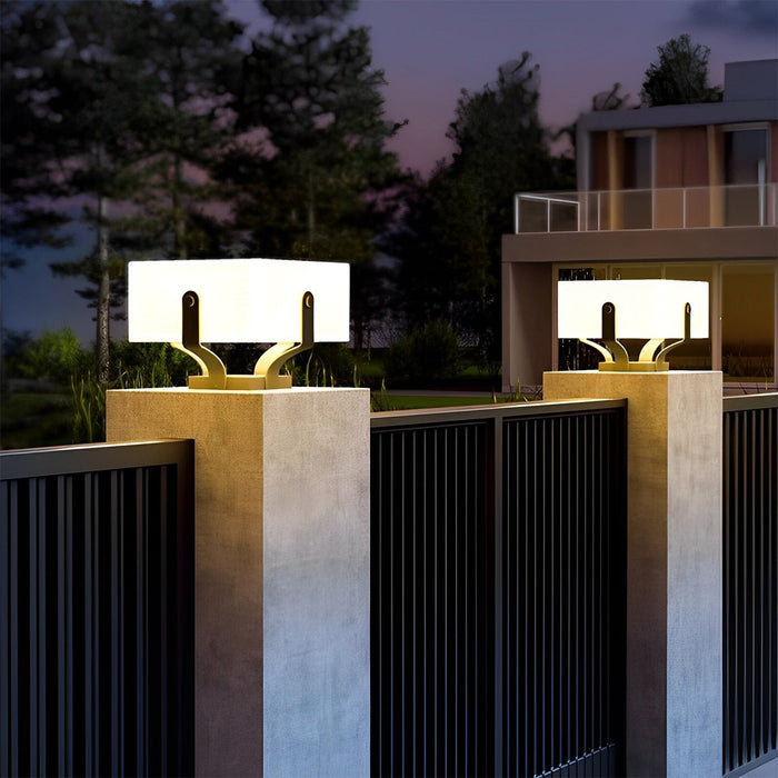 Modern Waterproof Solar Square LED Outdoor Post Lights - Garden / Patio / Fence Lighting