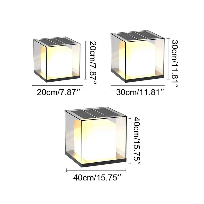 Modern Waterproof Solar Square LED Outdoor Post Lights - Garden / Patio / Fence Lighting