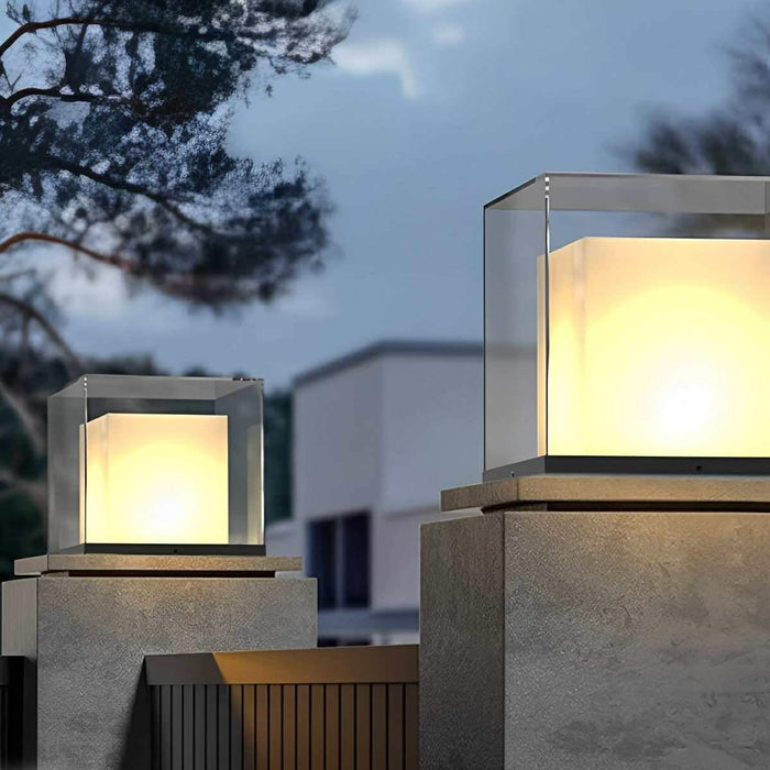 Modern Waterproof Solar Square LED Outdoor Post Lights - Garden / Patio / Fence Lighting
