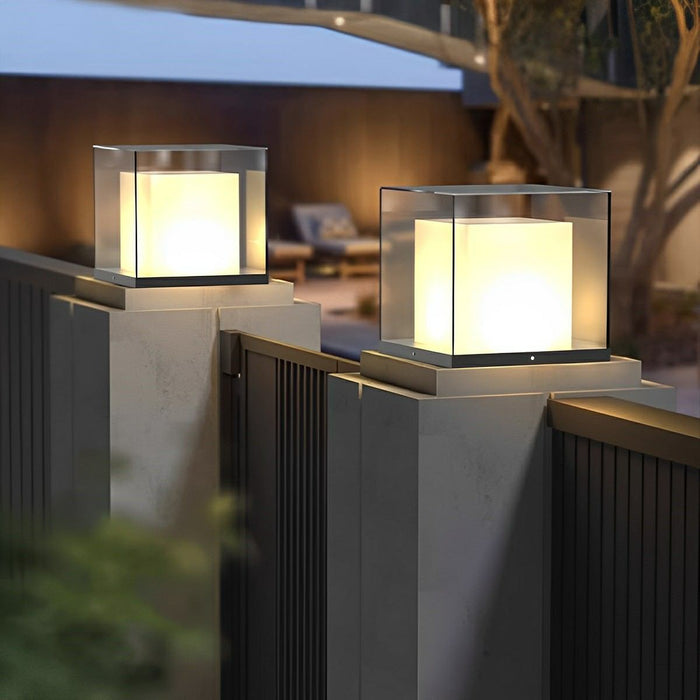 Modern Waterproof Solar Square LED Outdoor Post Lights - Garden / Patio / Fence Lighting