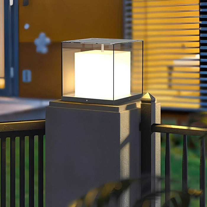 Modern Waterproof Solar Square LED Outdoor Post Lights - Garden / Patio / Fence Lighting