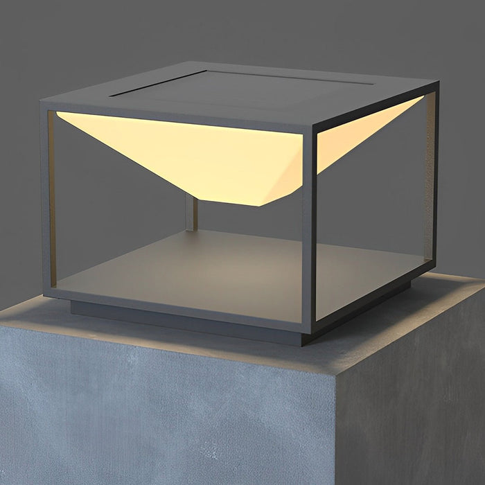 Outdoor Post Lights - Modern Waterproof Solar Square Mountain LED for Garden, Patio, Pathway