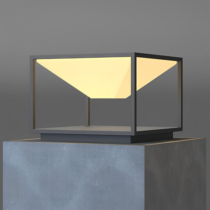 Outdoor Post Lights - Modern Waterproof Solar Square Mountain LED for Garden, Patio, Pathway