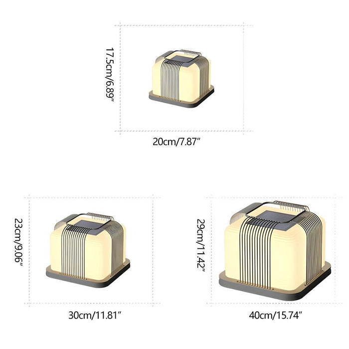 Outdoor Post Light - Modern Solar Square Steel LED, Waterproof Garden Pathway Lighting