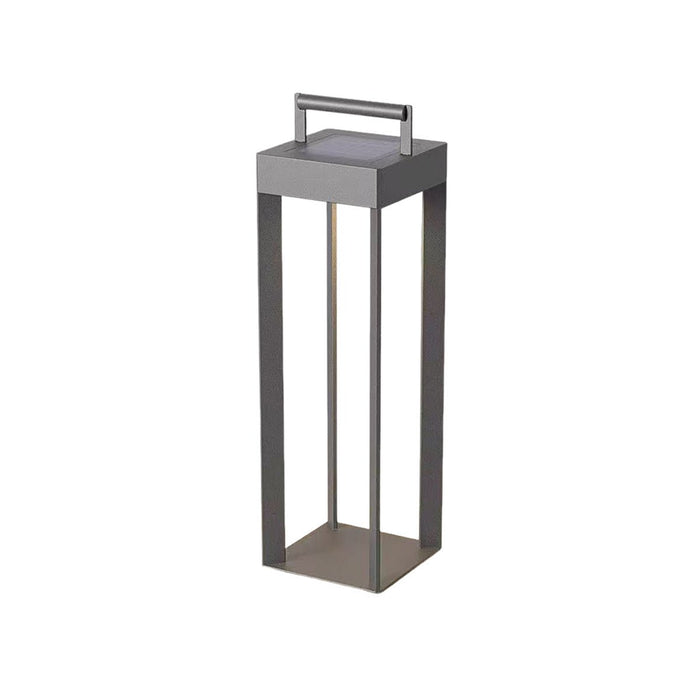 Solar Waterproof LED Outdoor Floor Lamp, Rechargeable Rectangular Modern for Patio/Porch/Garden/Yard