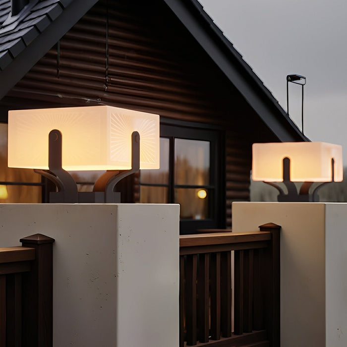 Modern Waterproof Solar Square LED Outdoor Post Lights - Garden / Patio / Fence Lighting