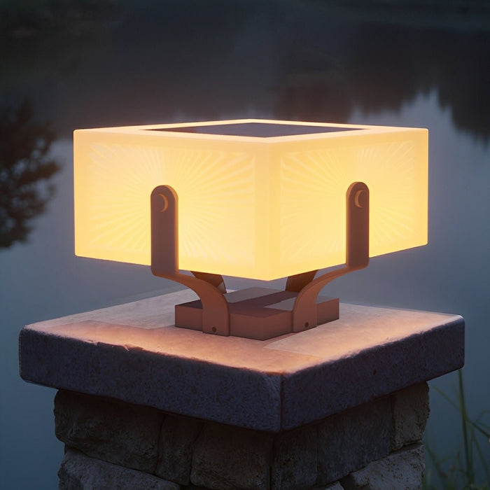 Modern Waterproof Solar Square LED Outdoor Post Lights - Garden / Patio / Fence Lighting