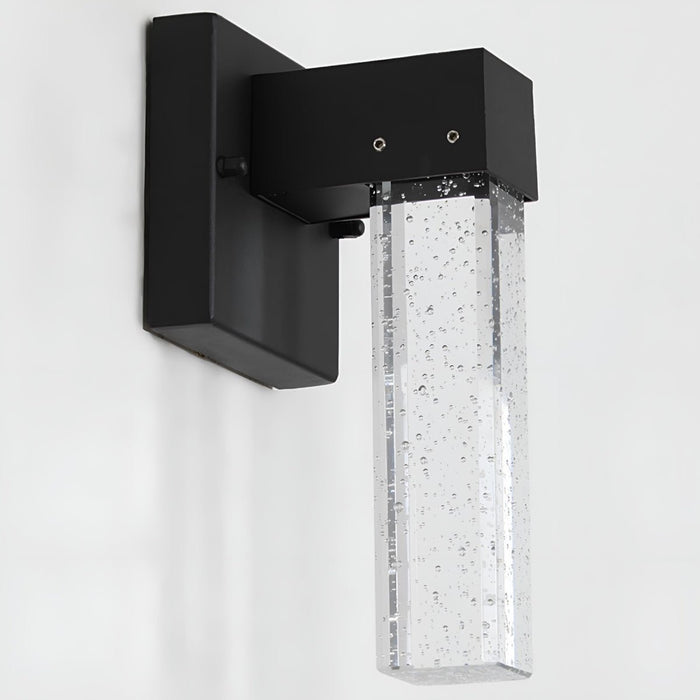 Modern Waterproof Square Long Strip Crystal LED Outdoor Wall Light Fixture - Contemporary Exterior Lighting