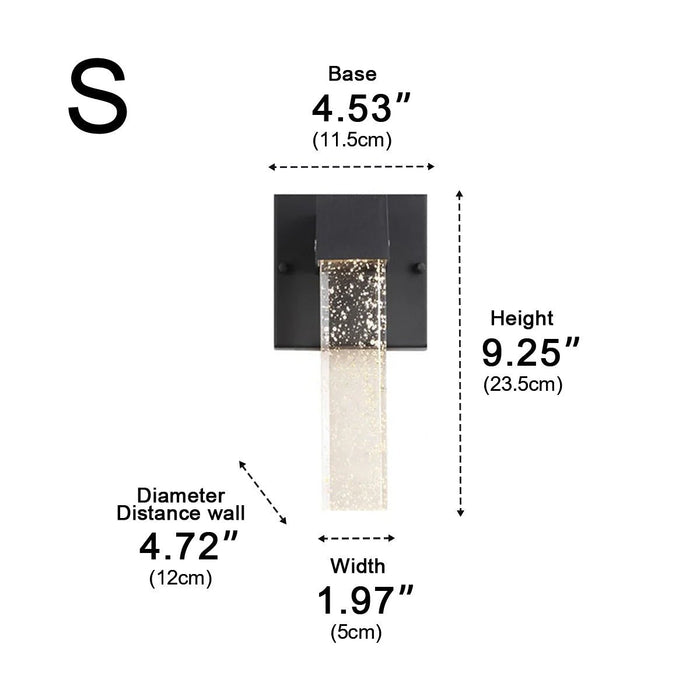 Modern Waterproof Square Long Strip Crystal LED Outdoor Wall Light Fixture - Contemporary Exterior Lighting