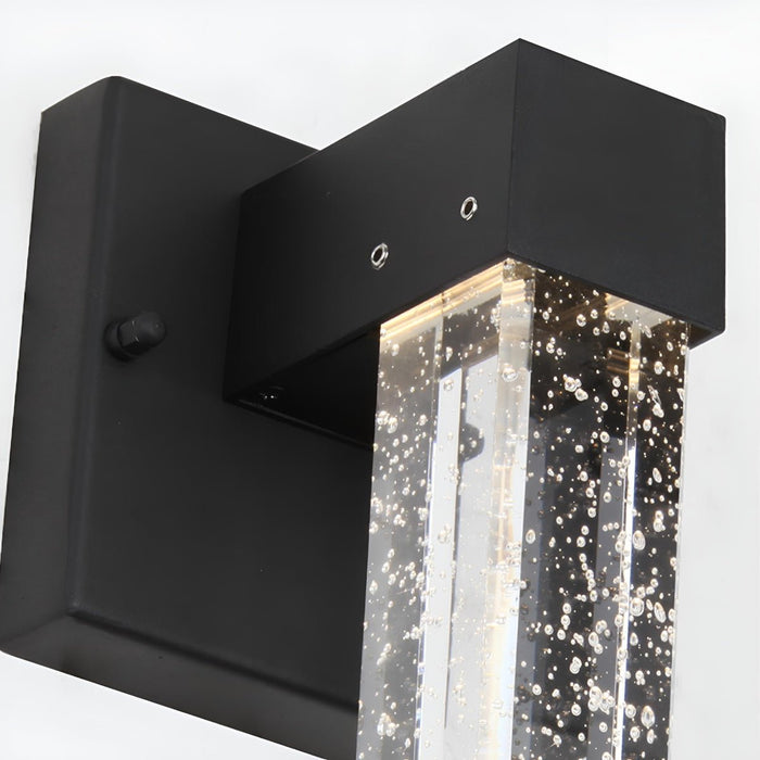 Modern Waterproof Square Long Strip Crystal LED Outdoor Wall Light Fixture - Contemporary Exterior Lighting