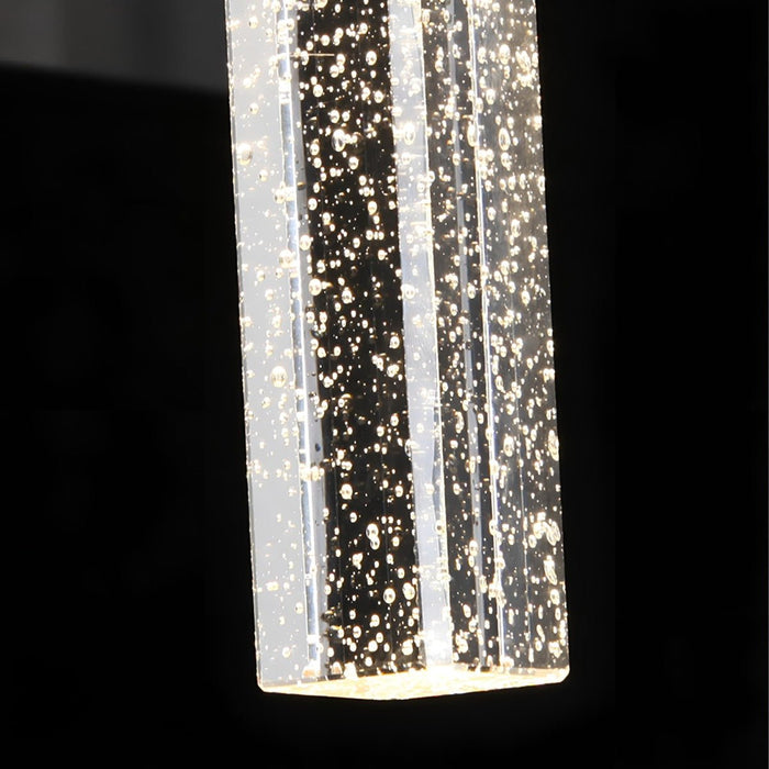 Modern Waterproof Square Long Strip Crystal LED Outdoor Wall Light Fixture - Contemporary Exterior Lighting