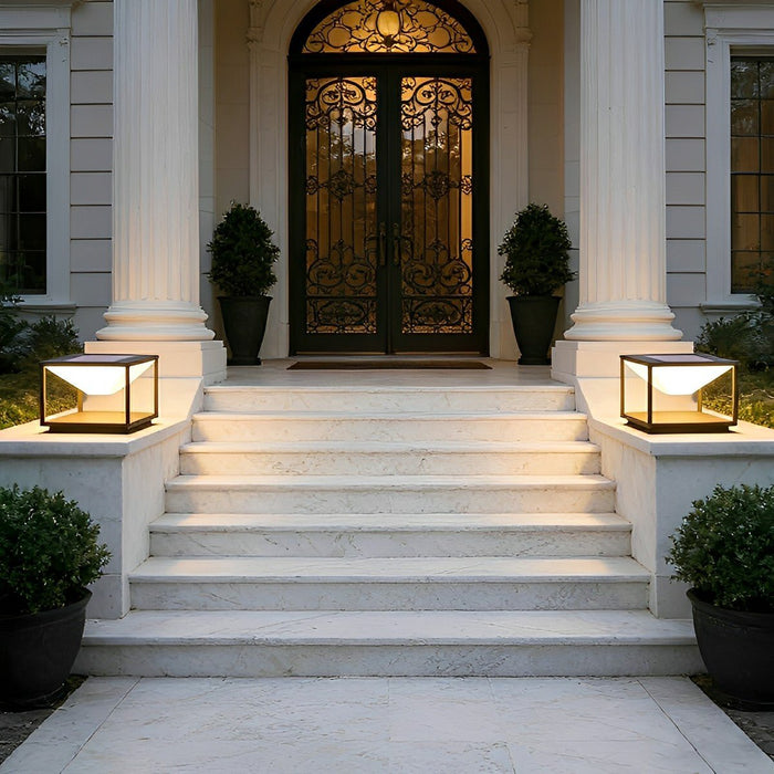 Outdoor Post Lights - Modern Waterproof Solar Square Mountain LED for Garden, Patio, Pathway