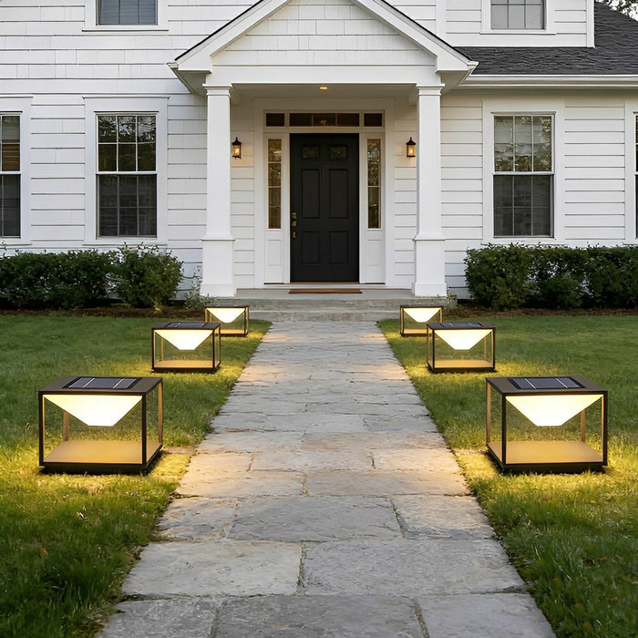 Outdoor Post Lights - Modern Waterproof Solar Square Mountain LED for Garden, Patio, Pathway