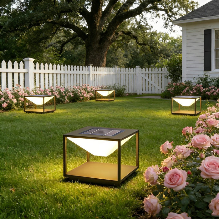 Outdoor Post Lights - Modern Waterproof Solar Square Mountain LED for Garden, Patio, Pathway
