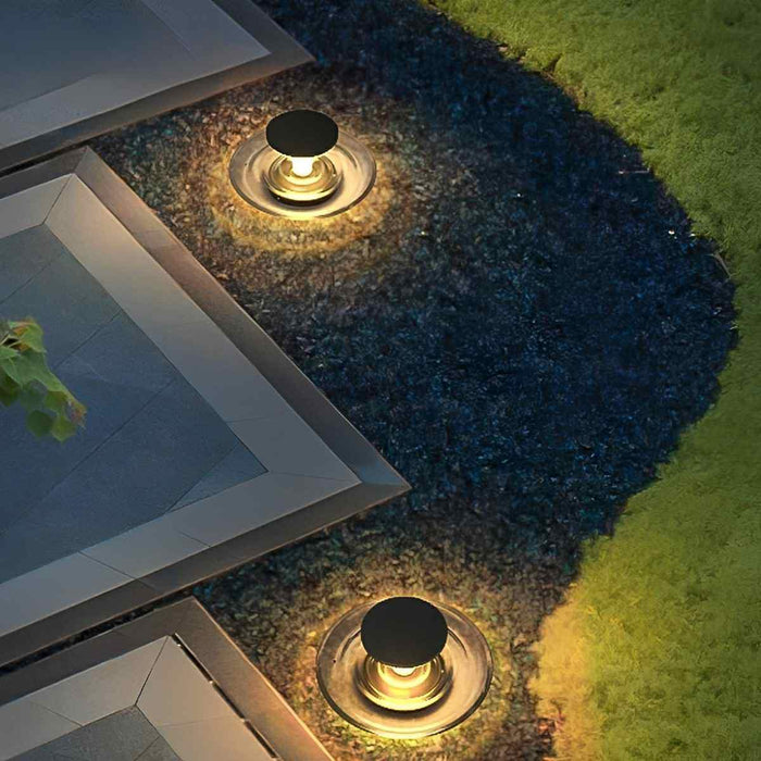 Modern Waterproof Water Fountain LED Outdoor Post Light - Contemporary Flared Shape / Decorative Water Ripple Effect - Solar Powered, Garden Patio Yard Lighting