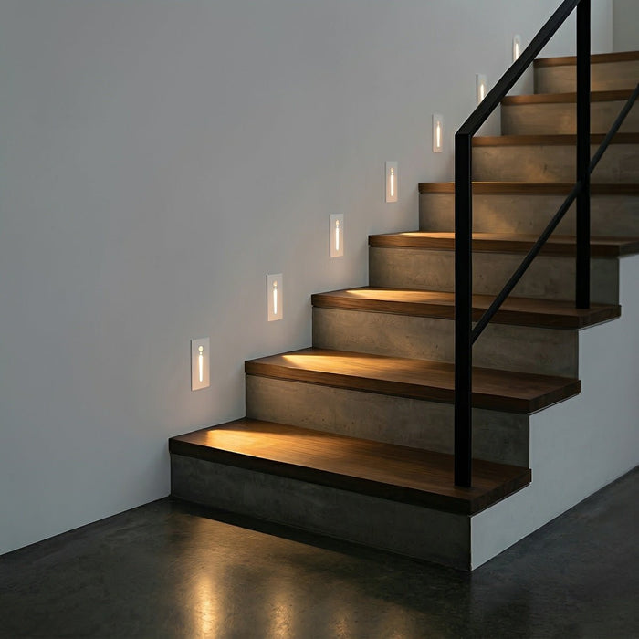 Recessed Stair Light - Modern White Waterproof LED Fixture for Indoor/Outdoor Use
