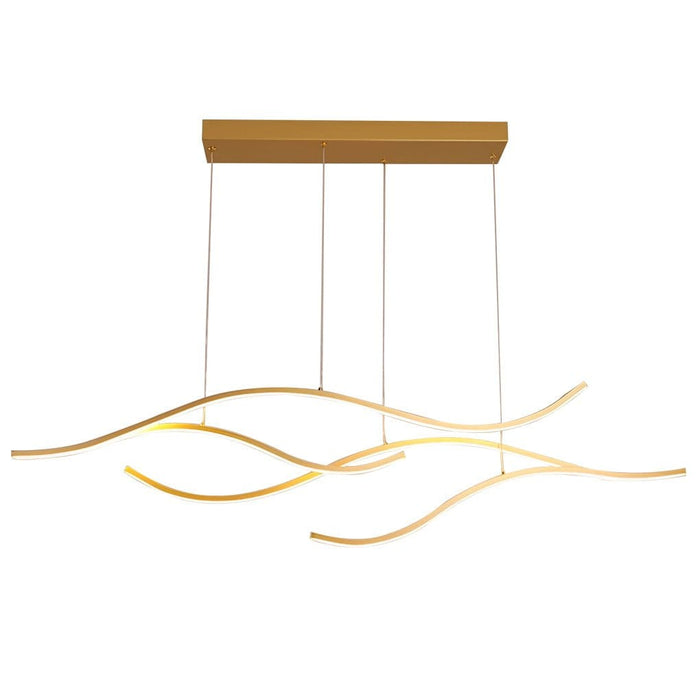 Modern Waves Shaped Island Chandelier Dining Room