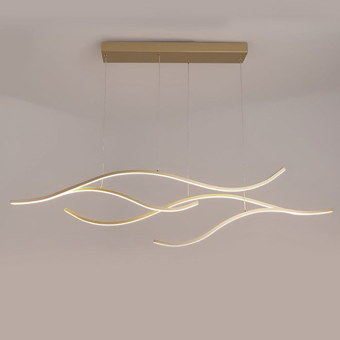 Modern Waves Shaped Island Chandelier Dining Room