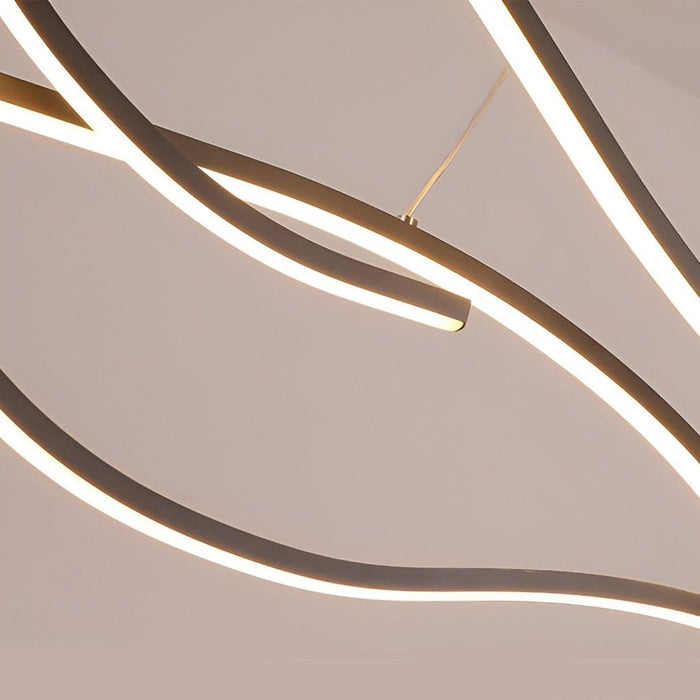 Modern Waves Shaped Island Chandelier Dining Room