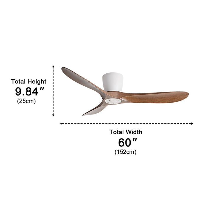 Ceiling Fan - Modern Wing Blade, DC Motor, 6-Speed Reversible Airflow - Minimalist Design for Living Room/Bedroom