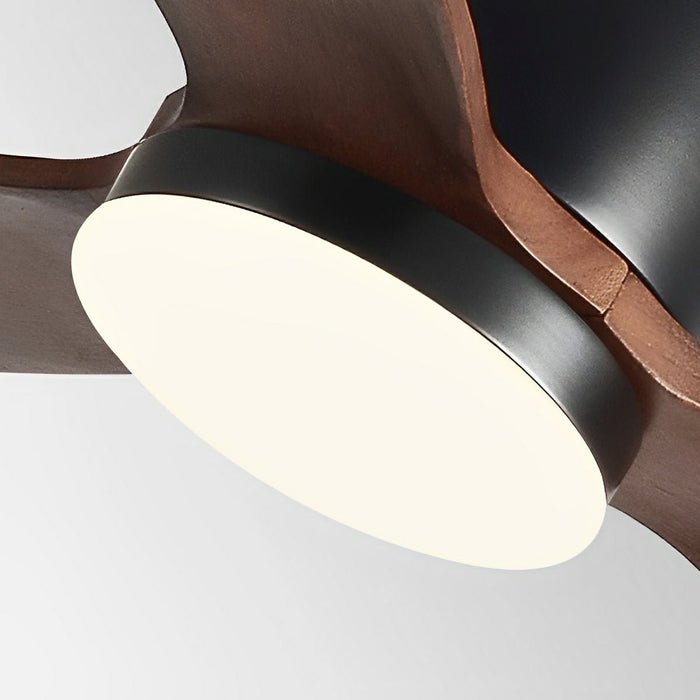 Ceiling Fan Light - Modern Wood Grain, 6-Speed DC Inverter Motor, Dimmable LED, Remote Control